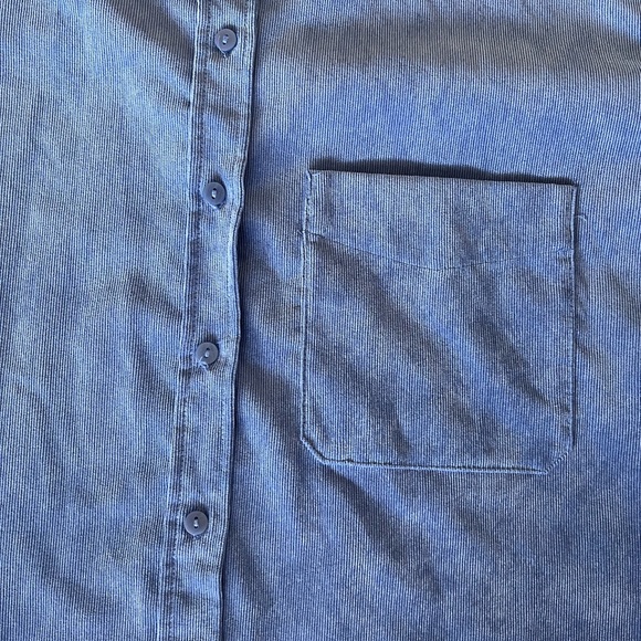 *SALE* Zara Baby Blue Corduroy Button Down Long Sleeve Shirt Size XXL - Picture 2 of 5